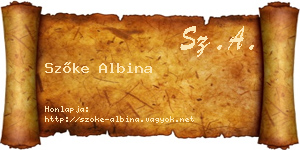 Szőke Albina névjegykártya